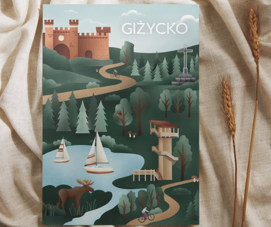 Magnes Giżycko - wieża i jezioro